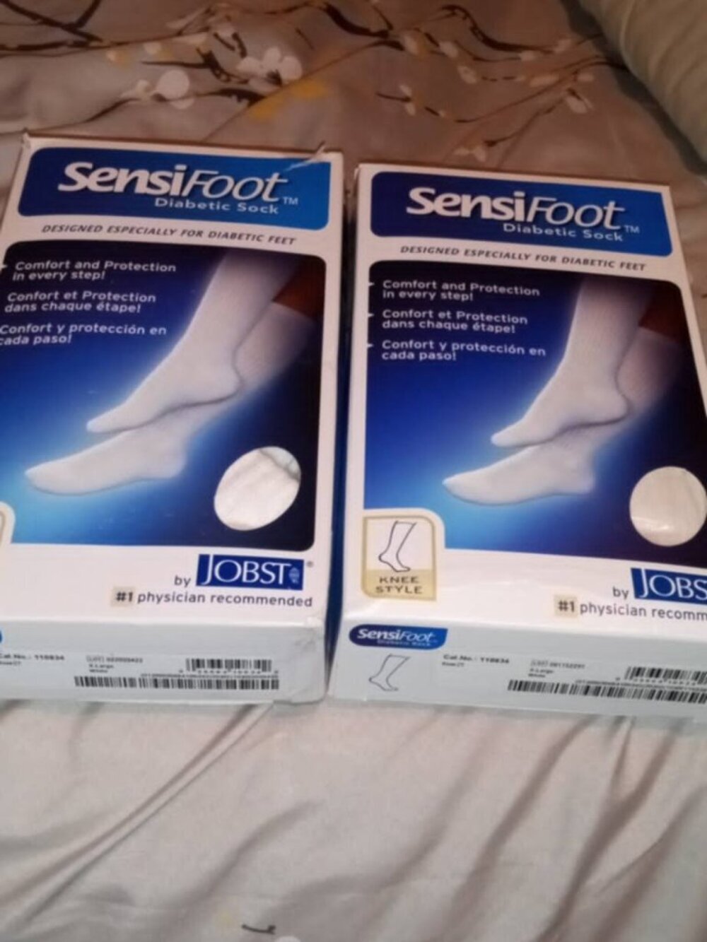 jobst sensifoot diabetic socks crew 2 prs XL white knee length